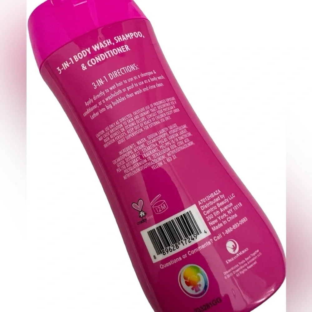 New TROLLS DreamWorks 3-in-1 Body Wash Shampoo Conditioner Strawberry 8 OZ
